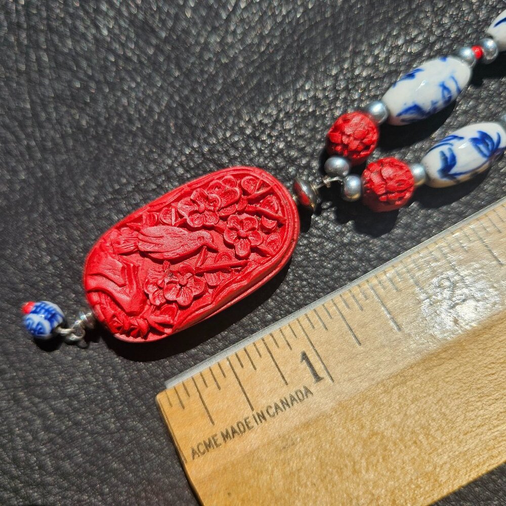 Porcelain Chinoiserie Necklace - Picture 5 of 9